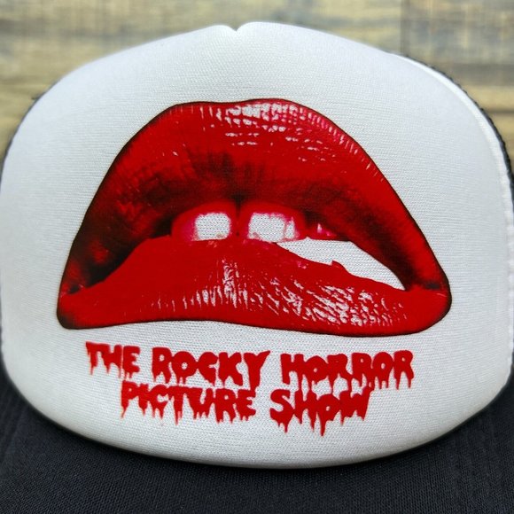 Rocky Horror Picture Show Mens Trucker Hat Black Snapback Cult Classic Tim Curry - Picture 2 of 7